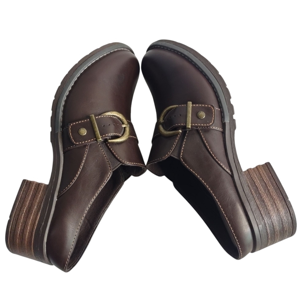 Eastland Erin Slides Mules Clogs Women Brown Faux Leather Buckle Size 9.5M - Picture 8 of 13